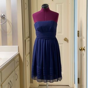 Blue strapless summer dress